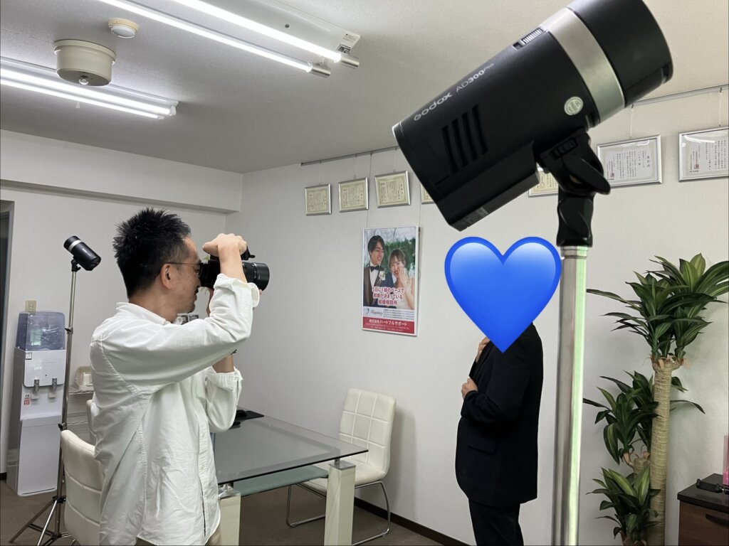他結婚相談所での経験を糧に♪ 「もう一度本気で結婚をめざしたい！」そんな３０代後半の男性会員様が昨日はプロフィール写真撮影会です(^^♪